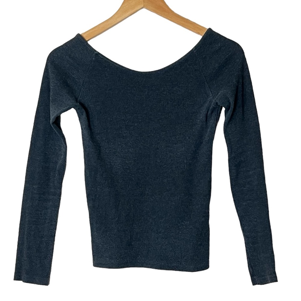 Zara | Ribbed stretch knit long sleeve boat neck pullover sweater size m…